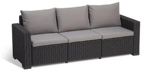 Allibert Καναπές Τριθέσιος California Πολυπροπυλένιο Wicker/ Γραφίτης 199x68x72cm BEST-21071350