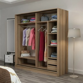 Διφυλλη Ντουλαπα Συρομενη Χρυσο KALEO 60x180x190