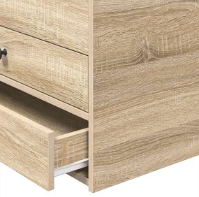 vidaXL Καναπές Κρεβάτι με συρτάρι Σονομα δρυς και Μαύρο 75 x 190 cm