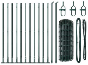 vidaXL Euro Fence με 13 φλαντζωτά δοκάρια 0.4x25 m γαλβανισμένος χάλυβας