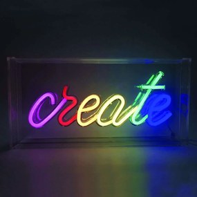 Διακοσμητικό Φωτιστικό Επιτραπέζιο Neon Create Led X13903719 30x4,6x15cm RGB Με Usb Clear Aca