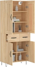 vidaXL Ντουλάπι Sonoma δρυς 69,5 x 34 x 180 εκ. από Επεξεργασμένο Ξύλο