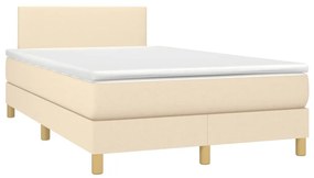 Κρεβάτι Boxspring με Στρώμα Κρεμ 120x200 εκ. Υφασμάτινο - Κρεμ