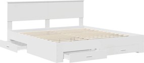 vidaXL Σκελετός Κρεβατιού Λευκό 180 x 200 cm Επεξεργασμένο Ξύλο