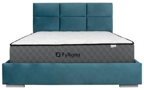 Επενδυμένο Κρεβάτι Berlin Fylliana Τυρκουάζ Διπλό 160x200 εκ. 175x214x115 εκ.