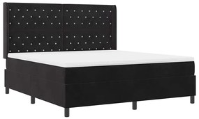 vidaXL Κρεβάτι με ελατήρια με κεφαλάρι Μαύρο 180 x 200 cm Βελούδο
