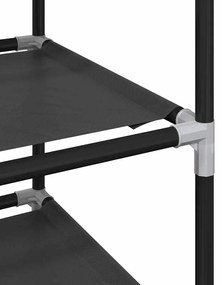 Ράφι παπουτσιών 10 επιπέδων μαύρο 44x28x180 cm - Μαύρο