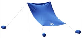 vidaXL Σκίαστρο Παραλίας με Στηρίγματα Άμμου Μπλε 214x236 εκ.