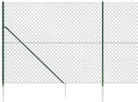 vidaXL Συρματόπλεγμα Περίφραξης Πράσινο 1,6 x 25 μ. με Καρφωτές Βάσεις