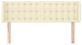 vidaXL Κεφαλάρι με Πτερύγια Κρεμ 147x16x78/88 εκ. Συνθετικό Δέρμα