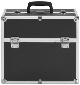 vidaXL Βαλίτσα Μακιγιάζ Μαύρη 38x23x34 εκ. Αλουμινίου