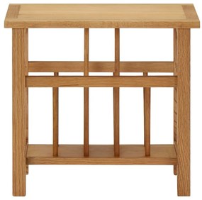 vidaXL Τραπεζάκι με Θήκη Περιοδικών 45 x 27 x 42 εκ. Μασίφ Ξύλο Δρυός