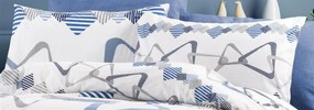 Μαξιλαροθήκη Φάκελος Polycotton 50x70εκ. Δαρεία 489 White-Blue DimCol