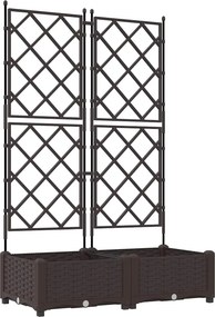 vidaXL Γλάστρα Κήπου 2 τμχ. Καφέ 80 x 40 x 125,5 εκ. PP