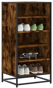 vidaXL Παπουτσοθήκη Καπνιστή Δρυς 48x38x97,5 εκ. Επεξεργασμένο Ξύλο