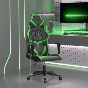 vidaXL Καρέκλα Gaming Μαύρο/πράσινο από Συνθετικό Δέρμα