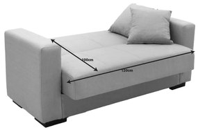 Καναπές-κρεβάτι με αποθηκευτικό χώρο διθέσιος Vox pakoworld ανοιχτό γκρι ύφασμα 155x85x80εκ