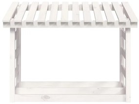 Ραφιέρα Καυσόξυλων Λευκό 108x64,5x78 εκ. από Μασίφ Ξύλο Πεύκου