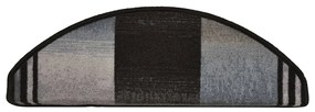 vidaXL Πατάκια Σκάλας Αυτοκόλλητα 15 τεμ. Μαύρο/Γκρι 65 x 21 x 4 εκ.