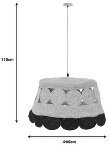 Φωτιστικό οροφής Lozir Inart E27 φυσικό Φ60x110εκ 50x50x30 εκ.