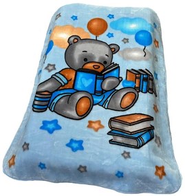 Κουβέρτα Κούνιας Βελουτέ Polyester 110x140εκ. Studying Bear 36 Blue DimCol