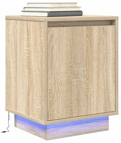 vidaXL Κομοδίνα με φώτα LED 2 τεμάχια Sonoma Oak 38x34x50 cm