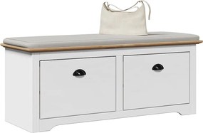 Πάγκος διαδρόμου vidaXL BODO Λευκό και καφέ 114x40x45 cm
