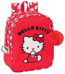 Σχολική Τσάντα Hello Kitty Iconic Λευκό Κόκκινο 22 x 27 x 10 cm