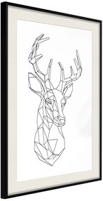 Αφίσα - Minimalist Deer - 30x45 - Μαύρο - Με πασπαρτού