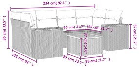 vidaXL Σαλόνι Κήπου Σετ 7 τεμ. Μπεζ Συνθετικό Ρατάν με Μαξιλάρια