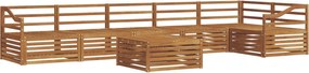 vidaXL Σειρά Καναπέ Εξωτερικού 7 pcs Φυσικό
