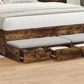 vidaXL Συρτάρια κρεβατιού Καπνιστή δρυς 160 x 36.5 x 16.5 εκ
