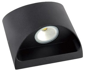 Adeleq Led Φωτιστικό Επίτοιχο Αλουμινίου Οβάλ Διπλής Κατεύθυνσης 2x3W 3000K Μαύρο 3-691111