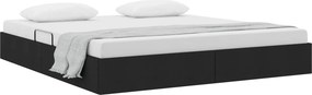 vidaXL Κρεβάτι Οθωμανικού Τύπου Μαύρο 160 x 200 cm ύφασμα