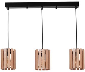 Φωτιστικό Οροφής - Ράγα 534LUN6234 55x14x80cm 3xE27 40W Oak-Black Opviq