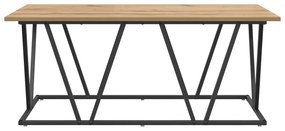 vidaXL Τραπεζάκι καφέ με ξύλο οξιάς 100x50x40 εκ. από καλοδουλεμένο ξύλο και μέταλλο