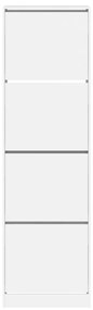 vidaXL Παπουτσοθήκη με 4 Ανακλινόμενα Συρτάρια Λευκή 60 x 42 x 204 εκ.
