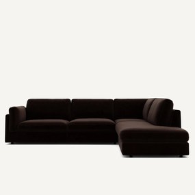 Γωνιακός καναπές με σεζλόνγκ από υφασμα μπουκλέ, César