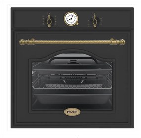 Εντοιχιζόμενος φούρνος Robin RW-108 μαύρος-ανθρακί 80lt