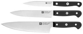 Σετ 3 μαχαιριών Zwilling Gourmet 36130003, Ανοξείδωτο ατσάλι 18/10, σφυρηλατημένες λεπίδες Sigmaforge, σκλήρυνση πάγου FRIODUR, Ασημί/Μαύρο