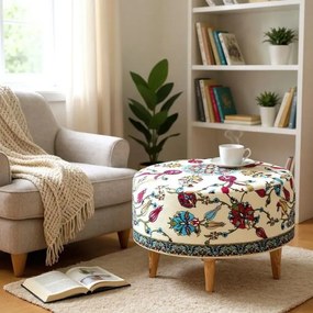 Σκαμπώ Rimini Megapap υφασμάτινο πολύχρωμο 65x65x40εκ.