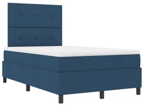 vidaXL Κρεβάτι με Σανίδα με Στρώμα & LED Μπλε 120x190 εκ. Υφάσματος