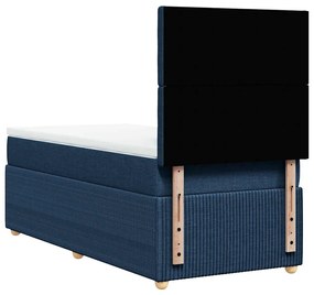 vidaXL Κρεβάτι Boxspring με Στρώμα Μπλε 80x200 εκ. Υφασμάτινο