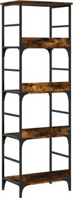 vidaXL Βιβλιοθήκη Καπνιστή Δρυς 50x33x153 εκ. Επεξεργασμένο Ξύλο