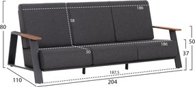 ΣΕΤ ΣΑΛΟΝΙ 4ΤΜΧ LAITH HM6551.01 ΑΛΟΥΜΙΝΙΟ &amp; ΜΑΞΙΛΑΡΙΑ ΓΚΡΙ