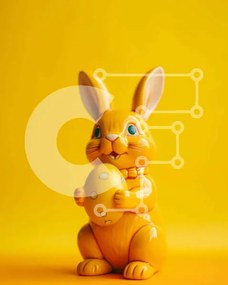 Intra Συλλεκτικό Ξύλινο Παζλ Plywood  4mm - Ειδώλιο λαγουδάκι του Πάσχα που κρατά ένα πασχαλινό αυγό Σε Ξύλινο Κουτί - Διαστάσεις: 10x10 cm – 25 κομμάτια