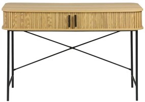 Κονσόλα Scandi MDF/Metal σε φυσική απόχρωση με μεταλλικά μαύρα πόδια 120x60x76,5εκ 120x60x76.5 εκ.
