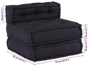 Modular Pouffe Anthracite 70x70x54 ύφασμα - Ανθρακί