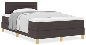 vidaXL Κρεβάτι box spring με στρώμα Σκούρο Καφέ 120 x 200 cm ύφασμα