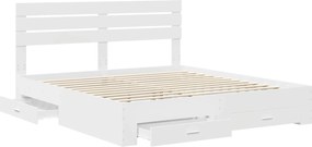 vidaXL Σκελετός Κρεβατιού Λευκό 200 x 200 cm Επεξεργασμένο ξύλο